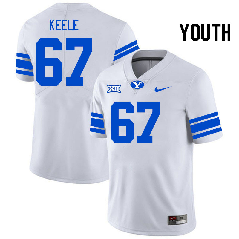 Youth #67 Ryker Keele BYU Cougars College Football Jerseys Stitched Sale-White